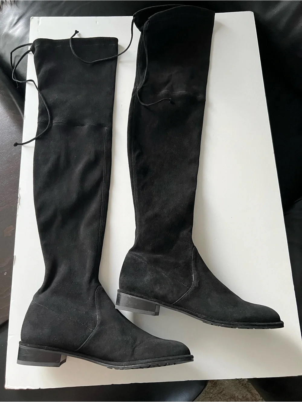 Stuart Weitzman Lowland Black Suede Over The Knee Boot size 9M